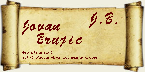 Jovan Brujić vizit kartica